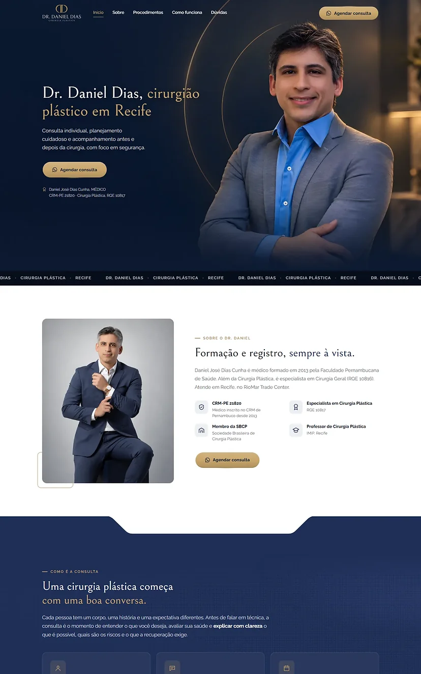 Landing page do Dr. Daniel Dias